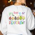 It's Ok To Be Different Apple Teacher Autism Awareness Women's Sweatshirt Back Print White