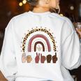 Be Kind Hand-Talking Teacher Artist ASL Women's Sweatshirt Back Print White Be Kind Hand-Talking Teacher Artist ASL Women's Sweatshirt Back Print White