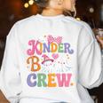 Kinder Boo Crew Kindergarten Teacher Student Halloween Women's Sweatshirt Back Print White