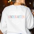 Kindergarten Crew Kinder Crew Teacher Squad Team Preschool Women's Sweatshirt Back Print White