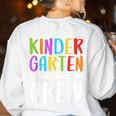 Kindergarten Crew Shirt Kinder Crew Teacher Boy Girl Women's Sweatshirt Back Print White Kindergarten Crew Shirt Kinder Crew Teacher Boy Girl Women's Sweatshirt Back Print White
