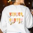 Kindergarten Dream Ghost Team Fall Halloween Spooky Teachers Women's Sweatshirt Back Print White Kindergarten Dream Ghost Team Fall Halloween Spooky Teachers Women's Sweatshirt Back Print White