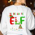 Kindergarten ELF Squad Christmas ELF Student Teacher Men Women Kids Women's Sweatshirt Back Print White Kindergarten ELF Squad Christmas ELF Student Teacher Men Women Kids Women's Sweatshirt Back Print White