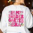 In My Kindergarten Era Girl Back To School Kinder Teacher Women's Sweatshirt Back Print White In My Kindergarten Era Girl Back To School Kinder Teacher Women's Sweatshirt Back Print White