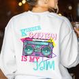 Kindergarten Is My Jam Cute Teacher Shirt 80's 90's Styl Women's Sweatshirt Back Print White Kindergarten Is My Jam Cute Teacher Shirt 80's 90's Styl Women's Sweatshirt Back Print White
