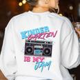 Kindergarten Is My Jam Vintage 80s Boombox Teacher Student Women's Sweatshirt Back Print White