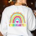 Kindergarten Rainbow Girls Boys Teacher First Day Of School Women's Sweatshirt Back Print White