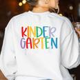Kindergarten Squad Team Crew Teacher Back To School Women's Sweatshirt Back Print White