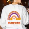 Kindergarten Teacher Pumpkin Patch Cute Women's Sweatshirt Back Print White Kindergarten Teacher Pumpkin Patch Cute Women's Sweatshirt Back Print White