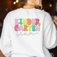 Kindergarten Team Teacher Back To School Kindergarten Squad Women's Sweatshirt Back Print White Kindergarten Team Teacher Back To School Kindergarten Squad Women's Sweatshirt Back Print White