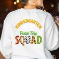 Kindergarten Zoo Field Trip Squad Matching Teacher Students Women's Sweatshirt Back Print White Kindergarten Zoo Field Trip Squad Matching Teacher Students Women's Sweatshirt Back Print White