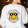 Lets Learn Today Shirt Smile Face 4K Teacher Back To School Women's Sweatshirt Back Print White Lets Learn Today Shirt Smile Face 4K Teacher Back To School Women's Sweatshirt Back Print White