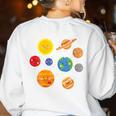 Learning Is Out Of This World Science Teacher Planets Women's Sweatshirt Back Print White Learning Is Out Of This World Science Teacher Planets Women's Sweatshirt Back Print White