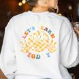 Let's Learn Today First Day Of School For Teacher Student Women's Sweatshirt Back Print White