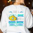 Librarian Teacher Dive Into A Good Book Reading Premium Tri-Blend Women's Sweatshirt Back Print White