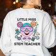Little Miss Stem Teacher Women's Sweatshirt Back Print White
