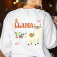 Llama Learning T Shirt Teachers Students Alpaca Lovers Women's Sweatshirt Back Print White Llama Learning T Shirt Teachers Students Alpaca Lovers Women's Sweatshirt Back Print White