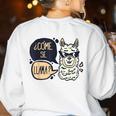 Llama Shirt English Teacher School Student ESL Joke Women's Sweatshirt Back Print White Llama Shirt English Teacher School Student ESL Joke Women's Sweatshirt Back Print White