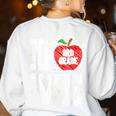 LOVE Apple 3rd Grade Teacher Student School Women's Sweatshirt Back Print White LOVE Apple 3rd Grade Teacher Student School Women's Sweatshirt Back Print White