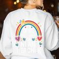 I Love Bee-Ing An Infant Teacher Toddler Teaching Women's Sweatshirt Back Print White