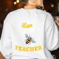 I Love Bee-Ing A Teacher Honey Bee Job Profession Women's Sweatshirt Back Print White I Love Bee-Ing A Teacher Honey Bee Job Profession Women's Sweatshirt Back Print White