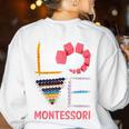 Love Montessori Education Math Teacher Women's Sweatshirt Back Print White Love Montessori Education Math Teacher Women's Sweatshirt Back Print White