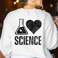 I Love Science Lover Teacher Scientist Sciences Women's Sweatshirt Back Print White I Love Science Lover Teacher Scientist Sciences Women's Sweatshirt Back Print White