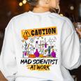 Mad Scientist Halloween Costume Science Teacher Women's Sweatshirt Back Print White Mad Scientist Halloween Costume Science Teacher Women's Sweatshirt Back Print White