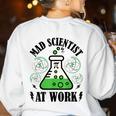 Mad Scientist Science Teacher Halloween Costume Teen Girls Women's Sweatshirt Back Print White