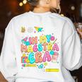 In My Maestra Era Spanish Bilingual Teacher Back To School Women's Sweatshirt Back Print White