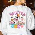 Maestra Pantasmas Conchas Teacher Mexican Halloween Women's Sweatshirt Back Print White Maestra Pantasmas Conchas Teacher Mexican Halloween Women's Sweatshirt Back Print White