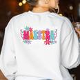 Maestra Teacher Spanish Back To School First Day Of School Women's Sweatshirt Back Print White
