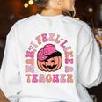 Man I Feel Like a Teacher Women Western Teacher Halloween Women's Sweatshirt Back Print White