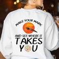 Make Mark Paintbrush International Dot Day Art Teacher Women's Sweatshirt Back Print White