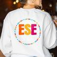 Matching ESE Squad First Last Day Team Teacher Student Tribe Women's Sweatshirt Back Print White Matching ESE Squad First Last Day Team Teacher Student Tribe Women's Sweatshirt Back Print White