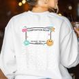 Matching Group Halloween Teacher Composition Book Notebook Women's Sweatshirt Back Print White Matching Group Halloween Teacher Composition Book Notebook Women's Sweatshirt Back Print White