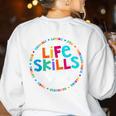 Matching Life Skills Squad Teacher Special Ed SPED Team Crew Women's Sweatshirt Back Print White Matching Life Skills Squad Teacher Special Ed SPED Team Crew Women's Sweatshirt Back Print White