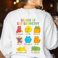 Math Cat Geometry Back To School Mathematics Teacher Women's Sweatshirt Back Print White Math Cat Geometry Back To School Mathematics Teacher Women's Sweatshirt Back Print White
