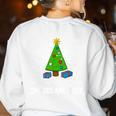 Math Geometry Christmas Tree Geometree Teacher Women's Sweatshirt Back Print White