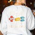Math Problems Symbols Teacher Back To School Girl Boy Women's Sweatshirt Back Print White Math Problems Symbols Teacher Back To School Girl Boy Women's Sweatshirt Back Print White