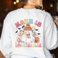Math Is Spooktacular Math Teacher Spooky Halloween Women's Sweatshirt Back Print White Math Is Spooktacular Math Teacher Spooky Halloween Women's Sweatshirt Back Print White