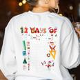 Math Teacher Christmas 12 Days Of Teaching Math Christmas Women's Sweatshirt Back Print White Math Teacher Christmas 12 Days Of Teaching Math Christmas Women's Sweatshirt Back Print White