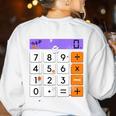 Math Teacher Halloween Costume Calculator Math Pun Women's Sweatshirt Back Print White Math Teacher Halloween Costume Calculator Math Pun Women's Sweatshirt Back Print White