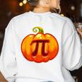 Math Teacher Halloween Costume Pumpkin Pi Pun Pie Men Women's Sweatshirt Back Print White