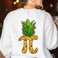 Math Teacher Hawaiian Shirts Pineapple Pi Day Symbol Women's Sweatshirt Back Print White