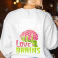 Math Teachers Love Brains Zombie Teacher School Halloween Women's Sweatshirt Back Print White Math Teachers Love Brains Zombie Teacher School Halloween Women's Sweatshirt Back Print White