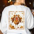 Math Turkey Teacher Thanksgiving Geometric Pi Equation Women's Sweatshirt Back Print White Math Turkey Teacher Thanksgiving Geometric Pi Equation Women's Sweatshirt Back Print White