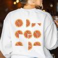 Maths Day Costume Idea Kids Teachers Pizza Slice Fraction Women's Sweatshirt Back Print White Maths Day Costume Idea Kids Teachers Pizza Slice Fraction Women's Sweatshirt Back Print White