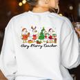 Very Merry Teacher Christmas Goose Silly Holiday Party Women's Sweatshirt Back Print White Very Merry Teacher Christmas Goose Silly Holiday Party Women's Sweatshirt Back Print White