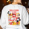 Mickey Mouse Teacher Life Women's Sweatshirt Back Print White Mickey Mouse Teacher Life Women's Sweatshirt Back Print White